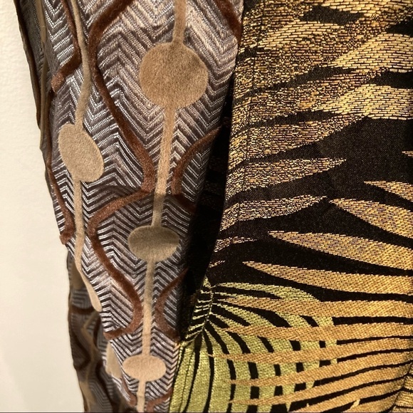 PINK MARTINI Sz L Arabesque Style Colour Block Quilted Lining Pockets Coat - Picture 11 of 11